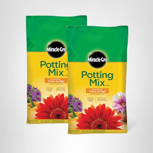 Miracle-Gro Potting Mix - For Container Plants, Flowers, Vegetables, Shrubs, Annuals, Perennials, Potting Soil Mix, Feeds up to 6 Months, 16 qt. (2-Pack)
