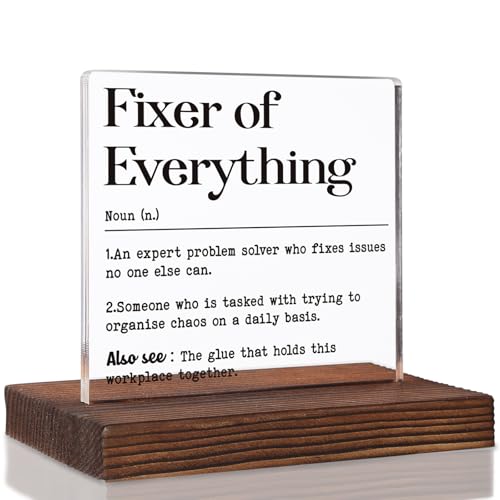 Problem Solver Appreciation Gift Fixer of Everything Office Desk Plaque.