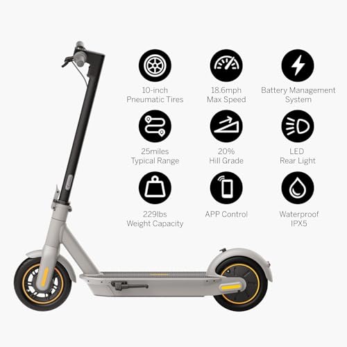 Segway Ninebot MAX G30LP Electric Kick Scooter, Up to 24.9 Miles Long-Range, 18.6 mph Top Speed, Lightweight and Foldable, UL-2272 Certified