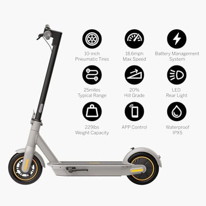 Segway Ninebot MAX G30LP Electric Kick Scooter, Up to 24.9 Miles Long-Range, 18.6 mph Top Speed, Lightweight and Foldable, UL-2272 Certified
