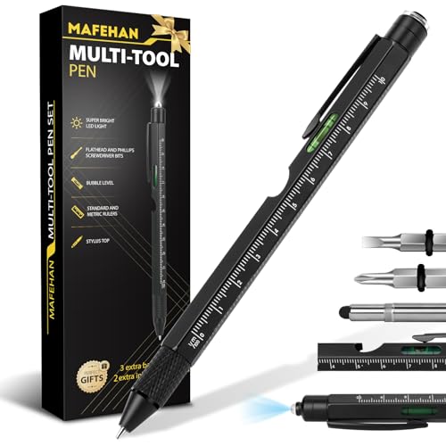 Fathers Day Dad Gifts from Daughter Son Wife, MAFEHAN 9-in-1 Multitool Pen with LED Light, Gifts for Husband Dad Grandpa, Cool Birthday Gifts Gadgets for Men