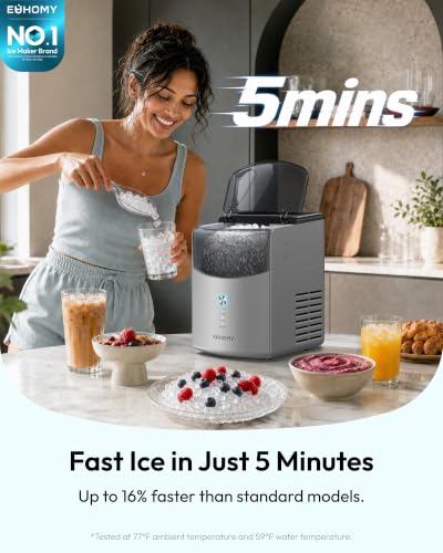 Euhomy Countertop Nugget Ice Maker, 35lbs Daily Sonic Crushed Ice Machine