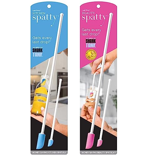 Spatty Daddy Blue & Pink 6 & 12 Inch Spatula 4 Pack, Last Drop Scraper