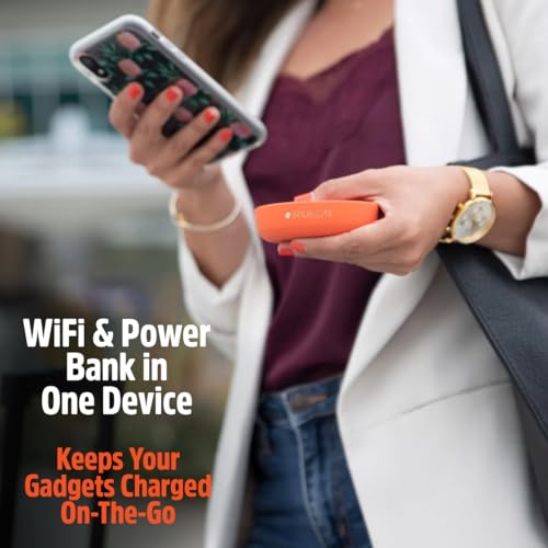 SIMO Solis Lite 4G LTE Mobile Hotspot, Portable WiFi for Travel in 140+ Countries, No SIM Card, No Contract Required, Multi-Carrier Network Wireless Access Point, 10 Devices, 1GB/Month Lifetime Data