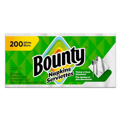 Bounty Quilted Napkins 1-Ply 12 1/10 x 12 White 200/Pack (96595PK)