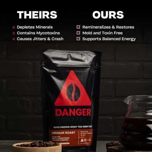 Danger Coffee Ground Mold Free Coffee by Dave Asprey | Medium Roast 10.9 oz
