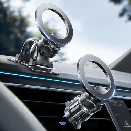 LISEN for MagSafe Car Mount, Car Accessories for Women Men [2025 Ultra] Magnetic Phone Holder for Car 360 Dashboard Vent Phone Mount for Car Organization iPhone 16 15 14 13 12 Pro Plus Mini, Black