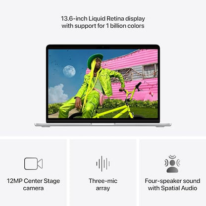 Apple 2026 MacBook Air 13-inch Laptop with M5 chip: Built for AI, 13.6-inch Liquid Retina Display, 16GB Unified Memory, 1TB SSD, 12MP Center Stage Camera, Touch ID, Wi-Fi 7; Silver