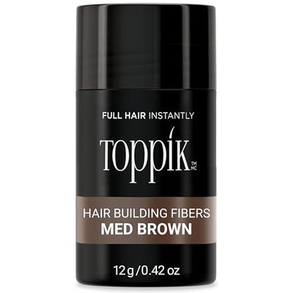 Toppik Hair Building Fibers, Medium Brown, 12g Fill In Fine or Thinning Hair, Instantly Thicker, Fuller Looking, 9 Shades for Men & Women, Keratin Protein Formula