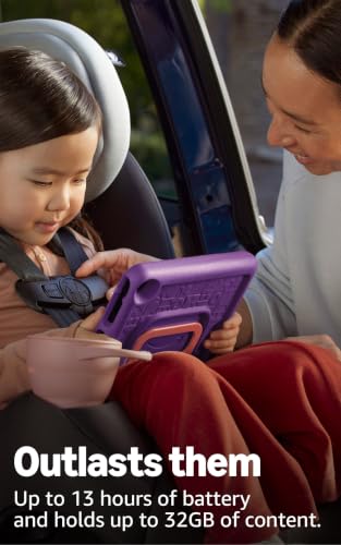Amazon Fire HD 8 Kids tablet (newest model), ages 3-7. With bright 8" HD screen. Includes ad-free and exclusive content, parental controls and 13-hr battery, 32GB, Grape