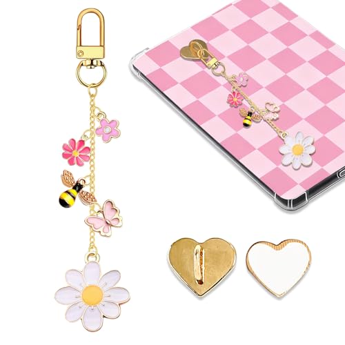 Daisy Bee Charms Chain Compatible with Kindle Booklover E-Reader Keychain