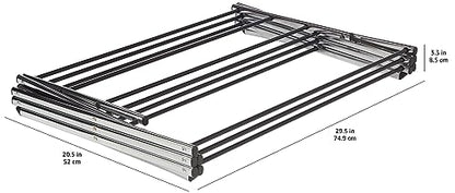 Amazon Basics Foldable Portable Laundry Drying Rack for Indoor Air Drying Clothing, 14.5 x 29.5 x 41.8 inches (LxWxH), Chrome Silver