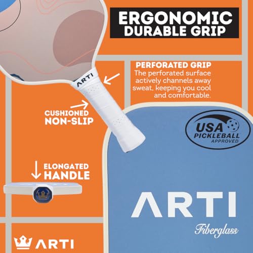ARTI Pickleball Paddles Set of 2-USAPA Approved Fiberglass Surface Pickleball Set,2 Pickleball Rackets, 4 Balls and 1 Portable Carry Bag, Horizon Duo Pickle Ball Set for Men Women Beginners