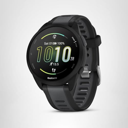 Garmin Forerunner 165, Running Smartwatch, Colorful AMOLED Display, Training Metrics and Recovery Insights, Black