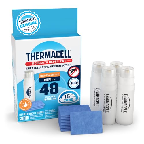 Thermacell Mosquito Repellent Refills, 60-Hour Pack; Contains 15 Repellent Mats, 5 Fuel Cartridges; Compatible with Any Fuel-Powered Thermacell Product; No Spray, Scent, Mess