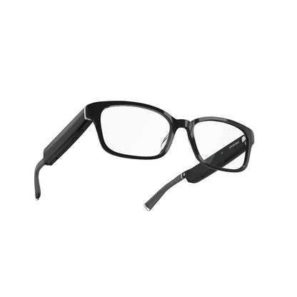 Amazon Echo Frames (newest model), Smart glasses with Alexa+ Early Access, Rectangle frames in Classic Black with blue light filtering lenses