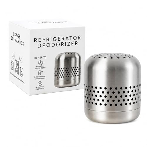 Refrigerator Deodorizer, 10-Year Long Lasting Odor Eliminator for Fridge & Freezer, More Effective Than Baking Soda & Charcoal Bags, Space-Saving Kitchen Gadget for Room, RV, Closet & New Home