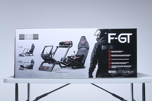 Next Level Racing F-GT Racing Simulator Cockpit. Formula and GT racing simulator cockpit compatible with Thrustmaster, Fanatec, Moza Racing on PC, Xbox and PS
