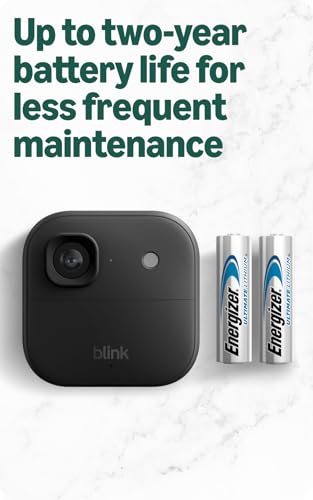 Blink Outdoor 2K+ (newest model) — Wireless smart security camera, 2K video resolution, enhanced audio, two-year battery. Sync Module Core included — 1 camera system (Black)