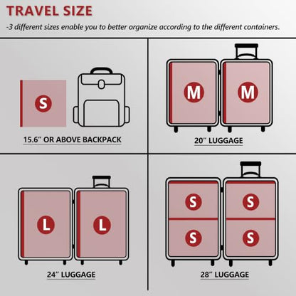 Travel Vacuum Bags for Clothing with Cordless Pump 18 Combo, Clear