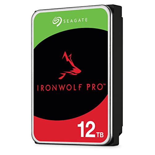 Seagate IronWolf Pro, 12 TB, Enterprise NAS Internal HDD –CMR 3.5 Inch, SATA 6 Gb/s, 7,200 RPM, 256 MB Cache for RAID Network Attached Storage (ST12000NT001)