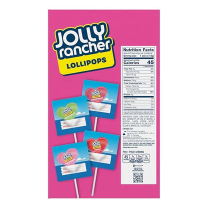 JOLLY RANCHER Assorted Fruit Flavored, Valentine's Lollipops Box, 9.2 oz (20 Pieces)