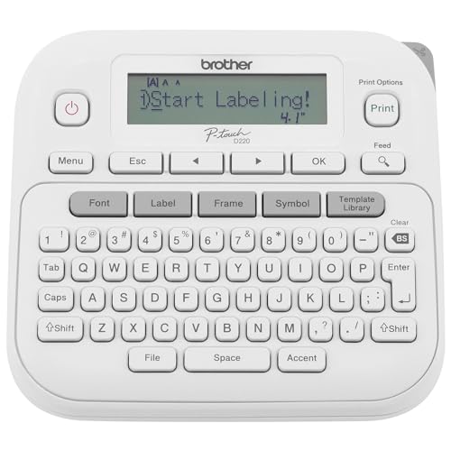 Brother P-Touch PTD220 Home/Office Everyday Label Maker | Prints TZe Label Tapes up to ~1/2 inch White