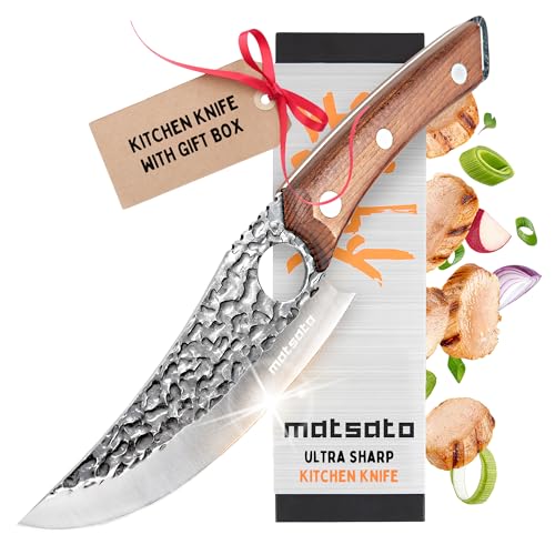 Matsato Chef Knife - Perfect Kitchen Knive for Cooking, Chopping. Japanese Steel Knife for Home, BBQ. For Balance & Control, 6.3 Inch