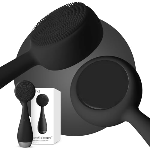 PMD Beauty Clean Pro - Electric Facial Cleansing Brush, Smart Facial Device with Silicone Brush & Heated Anti-Aging Aluminum, Gemstone, Precious Metal Massager