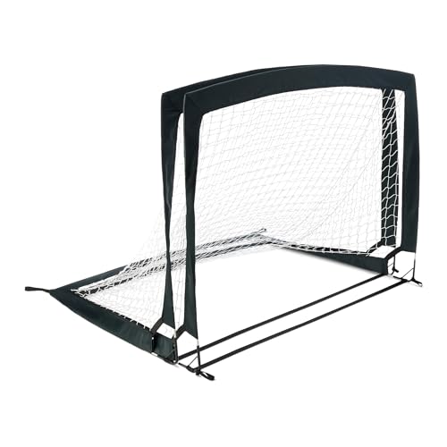 Amazon Basics Portable Pop Up Soccer Goal Net for Backyard Practice Training with Carrying Bag, 4' x 3', Set of 2, Black