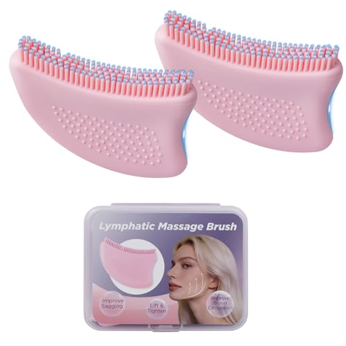 JingRoom Silicone Lymphatic Contour Face Brush and Drainage Massager, 2Pcs