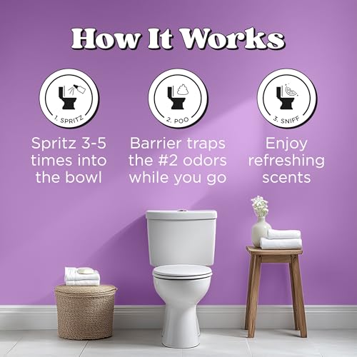 Poo-Pourri Before-You-Go Toilet Spray, Lavender Vanilla, 2 Fl Oz, Up to 100 Uses, Bathroom Odor Deodorizer with Essential Oils for Home or Work, Travel Essentials, TSA Approved Size