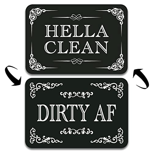 Dishwasher Magnet Clean Dirty Sign QMMD Hella Clean and Dirty Af Sign