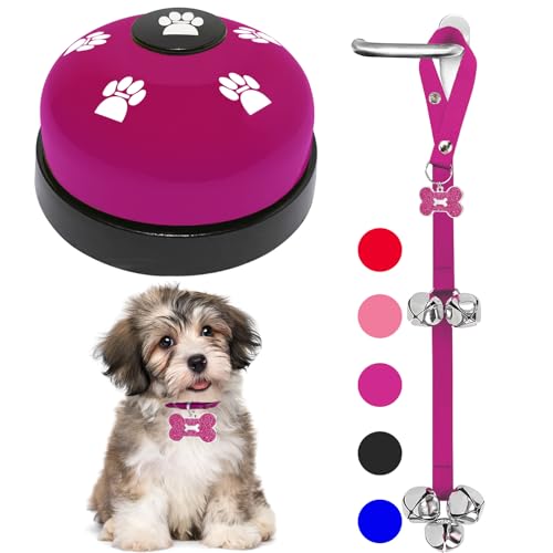KEXIAVA 2 Pack Dog Bells, Puppy Potty Training Bell Dog Doorbell Potty Train Dog Bell for Potty Training Door Bells for Dogs to Ring to Go Outside Jingle Bells (Dark Purple)