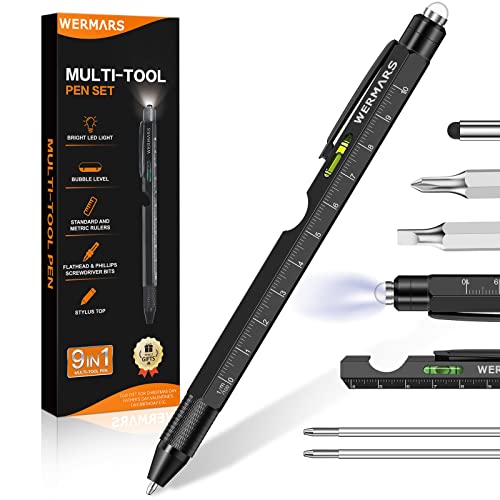 Gifts for Men Him, 9 in 1 Multitool Pen, Stocking Stuffers for Men Husband