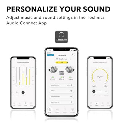 Technics Reference Class Hi-Fi Wireless Earbuds, Dolby Atmos, Head Tracking, Adaptive Noise Cancelling, 3 Device Multipoint, 10-hr Battery, Wireless Charging, in Ear Headphones - EAH-AZ100-K (Black)