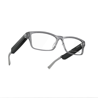 Amazon Echo Frames (newest model) + Echo Spot (newest model), Smart Glasses with Alexa, Modern Rectangle frames in Charcoal Gray with prescription ready lenses