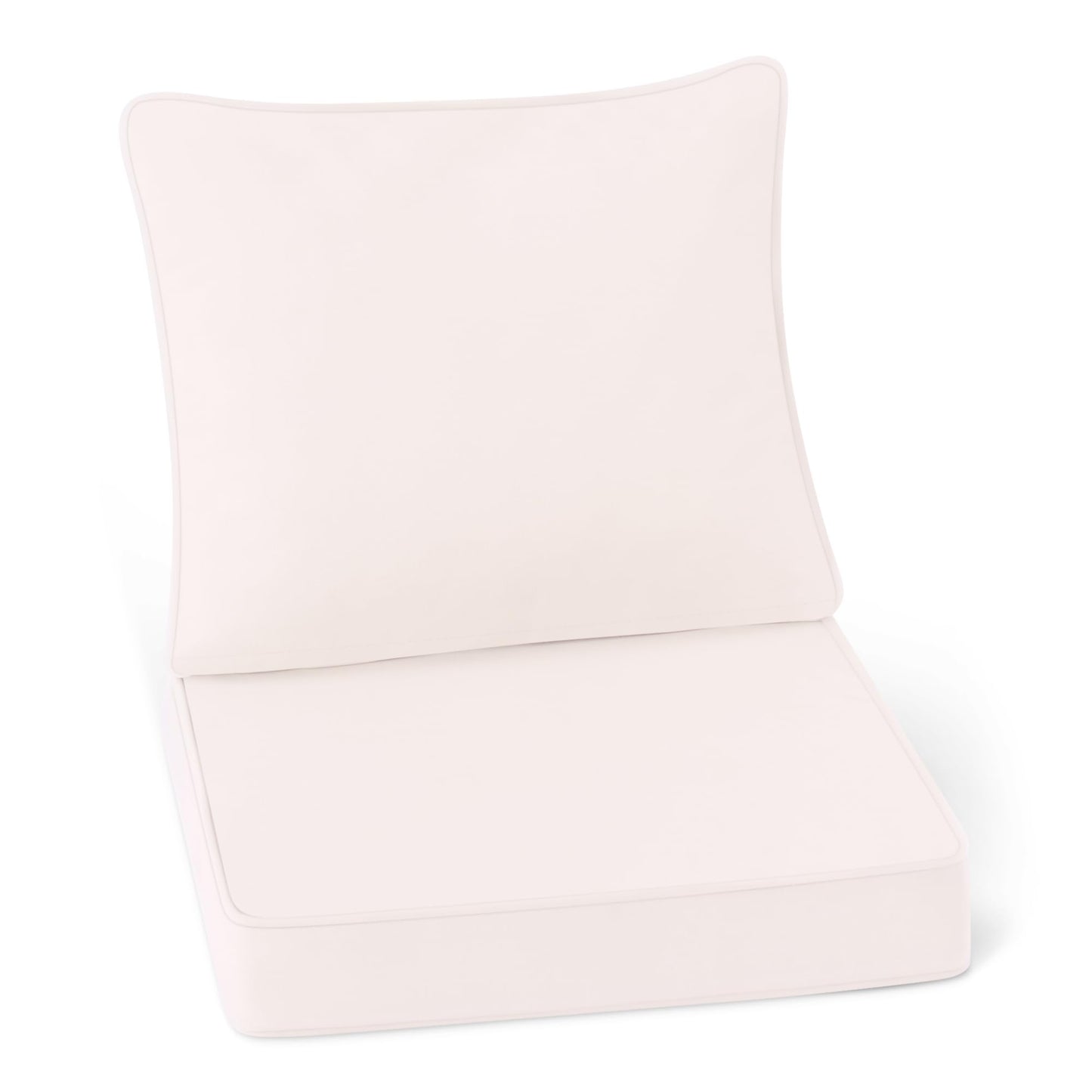 Amazon Basics Patio Chair Cushion with Back, 19x19x3 inch, Beige, 1-Pack