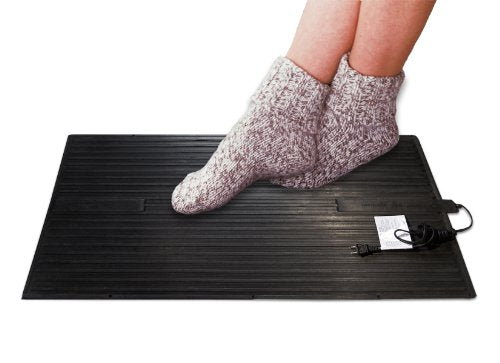 Cozy Products Electric Foot Warmer, Large and Portable Heated Rubber Mat, Personal Space Heater for Home, Office, Garage, and Car, 120 Watts, 8 lbs, 22.95" x 13.97" x 0.70"