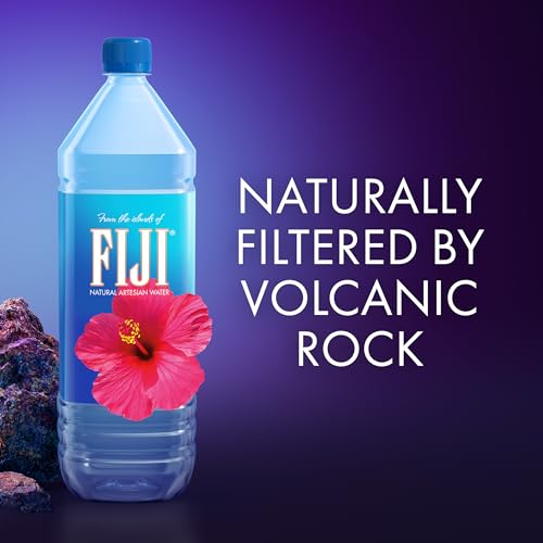 FIJI Natural Artesian Bottled Water 1.5 Liters / 50.7 Fl Ounce (Pack of 12) - 100% Natural Electrolytes