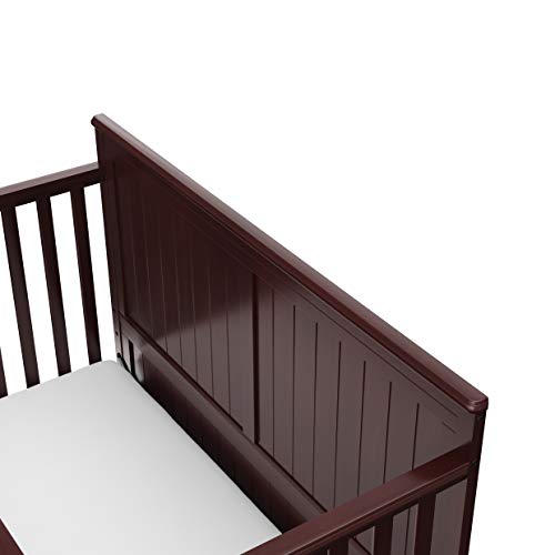 Graco Hadley 5-in-1 Convertible Crib with Drawer (Espresso) – GREENGUARD Gold Certified, Fits Standard Crib Mattress, Converts to Toddler Bed, Daybed and Full Bed, 4 Adjustable Mattress Heights