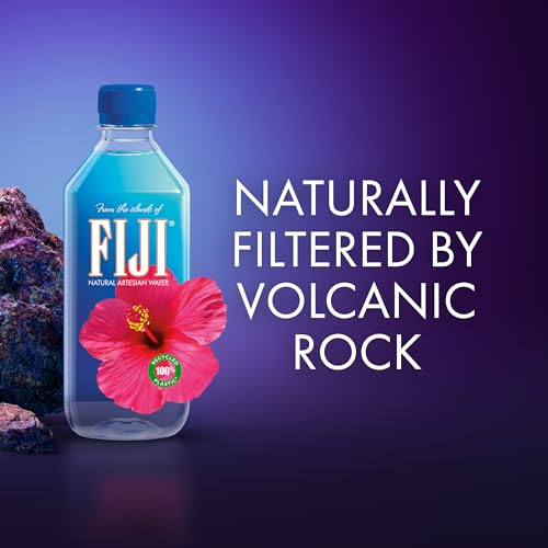 FIJI Natural Artesian Bottled Water 500mL / 16.9 Fl Ounce (Pack of 24) - 100% Natural Electrolytes