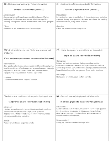 bemaxx Gym Mats Set - 18 pcs EVA Interlocking Foam Floor Tiles (12.6"x12.6"x0.4") 18sqft Protective Gym Flooring Sports Home Workout Exercise Mats Puzzle Garage Fitness Play-Room Garage Pool Treadmill