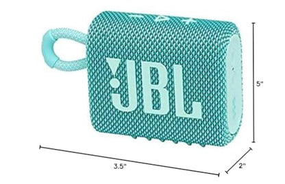JBL Go 3 - Portable Mini Bluetooth Speaker, big audio and punchy bass, IP67 waterproof and dustproof, 5 hours of playtime, speaker for home, outdoor and travel (Teal)