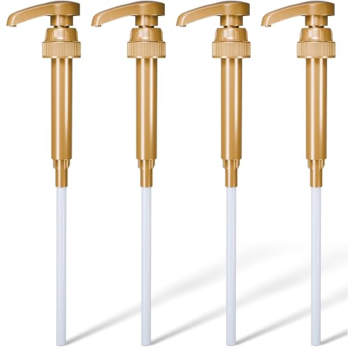 4 Pcs Coffee Syrup Pump Dispenser - Works as Skinny and Torani Syrup Pump - Fits Various 25.4 oz Bottles, Precise Dispensing 0.3oz & Lockable Design, Easy to Use & Clean, Ideal for Liquids