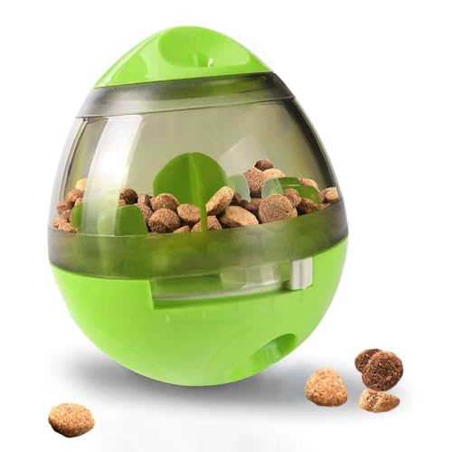 SunGrow Puppy, Small Dog Breeds, and Cat Treat Ball, Slow Pet Feeder, Boredom Buster, Adjustable Food Dispenser, Ends Naughty Chewing and Bloat, Encourages Exercise, Interactive Puzzle Feeder, 4.6"