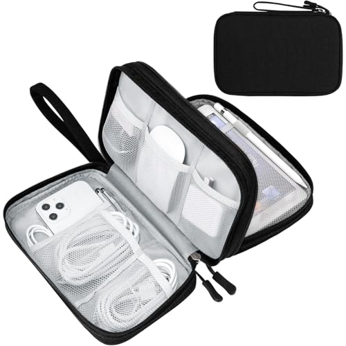 FYY Electronic Organizer, Travel Tech Pouch Bag, Large, Black