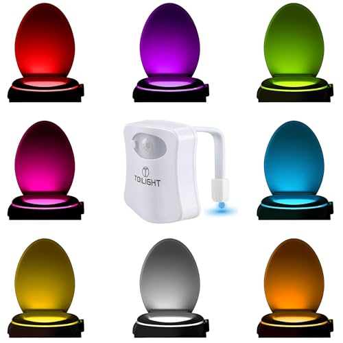 ToiLight The Original Toilet Bowl Night Light. Fun Useful Bathroom Motion Sensor Tech Gadget. Funny Novelty Birthday Gift Idea. Stocking Stuffer for Him, Her, Guys, Men, Mom, Brother