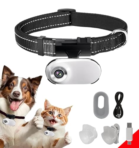 ehomful HD 1080P Cat POV Camera Collar with Video Record, Mini Small Sports Video Cameras, Body Cam Outdoor/Inoor No WiFi, Unique Pet Supplies Gift for pet Owners, Dog Moms, cat dads, Ideal Gift