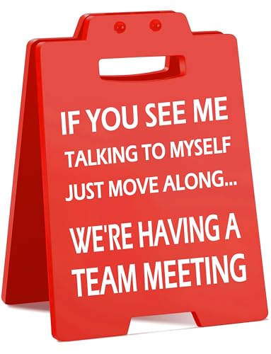 Funny Office Cubicle Decor Talking to Myself Red Desk Sign Humorous Gag Gift for Coworkers Bosses a Solo Brainstorm Reminder for Problem Solvers Gag Gift for White Elephant